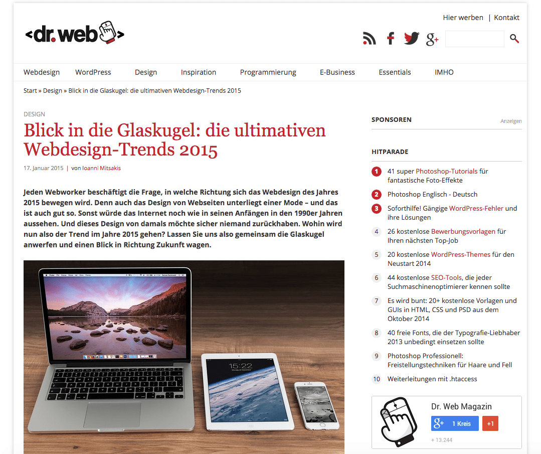Webdesign-Trends 2015. Wo geht es hin?