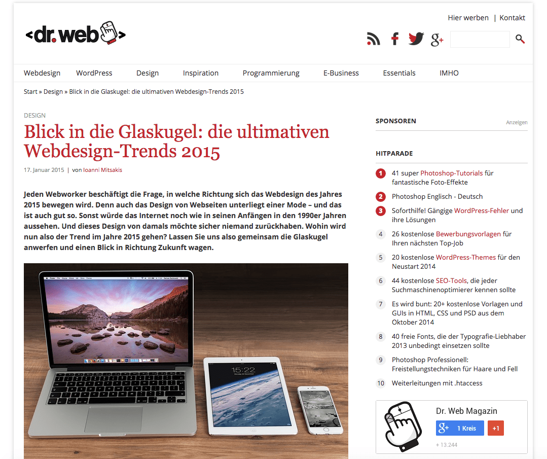 Webdesign-Trends. Wo geht es hin?