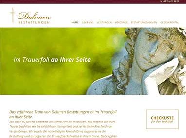 Dahmen Bestattungen WordPress Seite