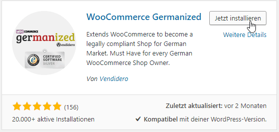 Installation Germanized Woocommerce