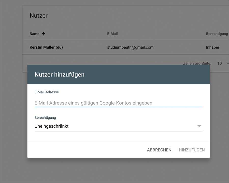 Nutzer Google Search Console